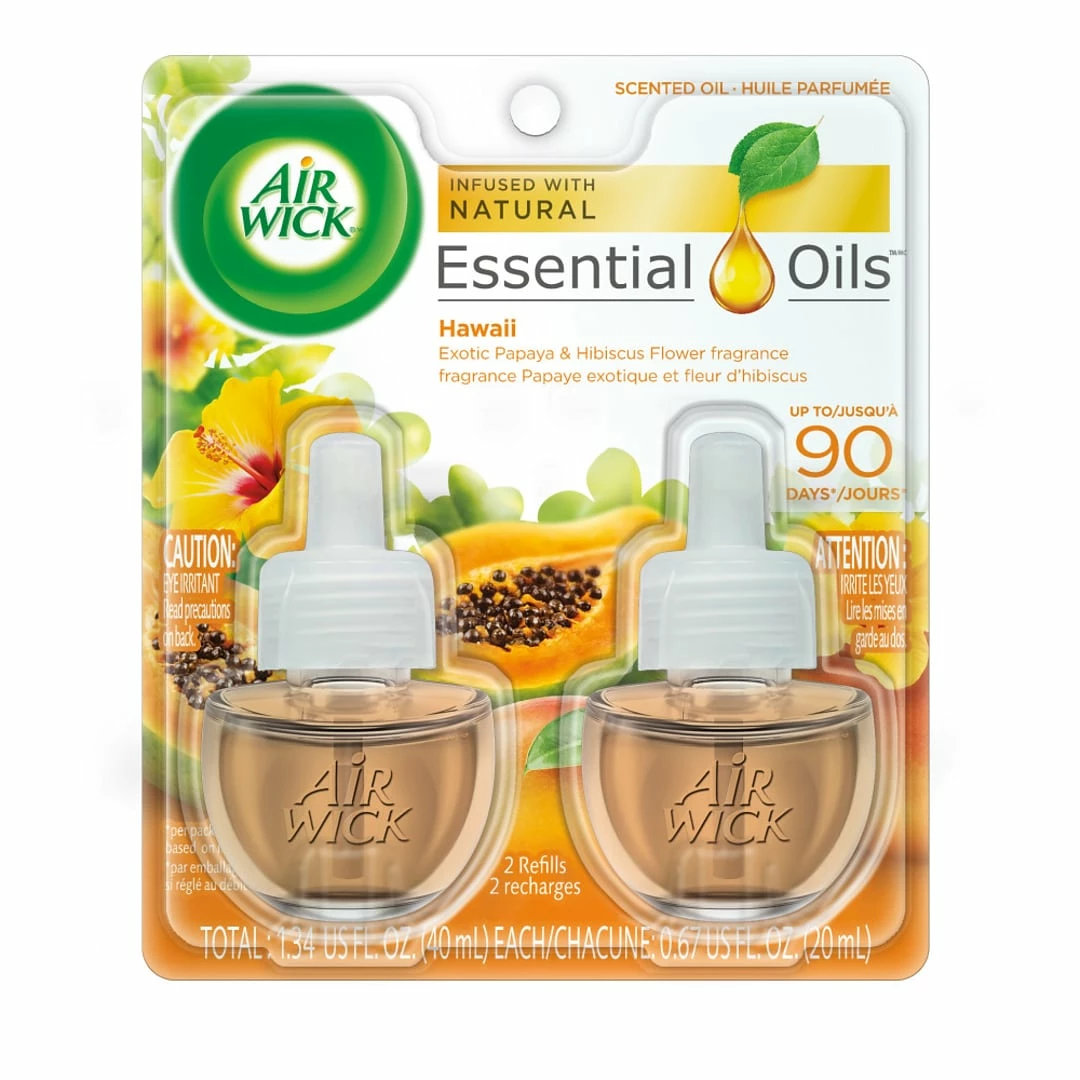 Air Wick Scented Oils, Hawaii Exotic Papaya/Hibiscus Flower, 2/Pack (6233885175)