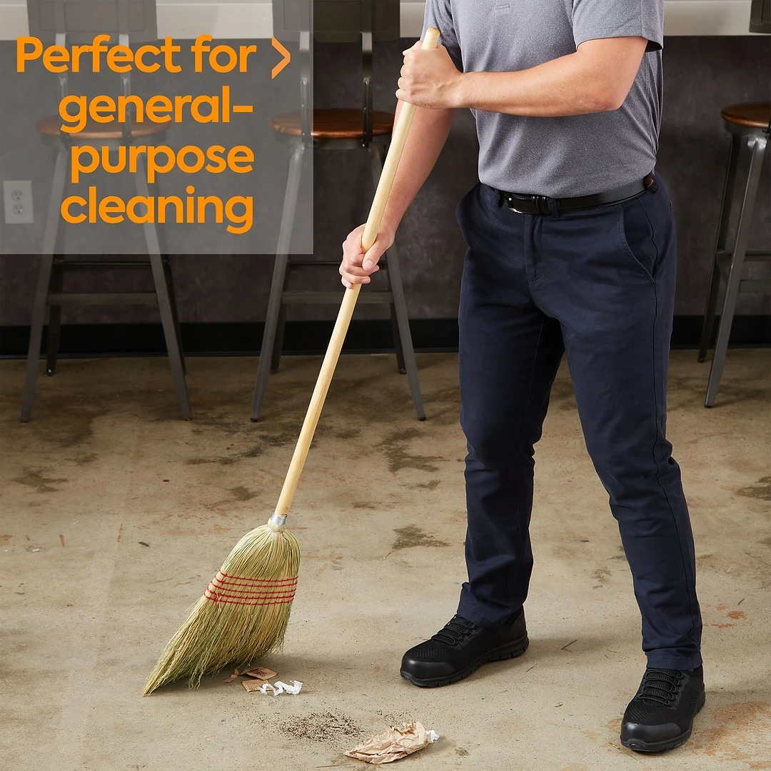 Coastwide Professional™ 10" Standard Corn Broom, Natural (CW57732) 6 Coastwide Professional™ 10" Standard Corn Broom, Natural (CW57732) - Image 4