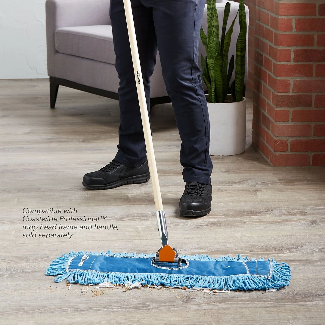 Coastwide Professional™ Looped-End Dust Mop Head, Cotton, 24" X 5", Blue (CW56759) 7 Coastwide Professional™ Looped-End Dust Mop Head, Cotton, 24" X 5", Blue (CW56759) - Image 5