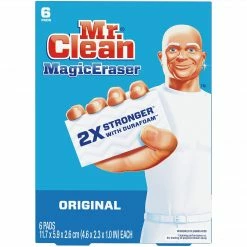 Mr. Clean Magic Eraser Original, Cleaning Pads With Durafoam, 6 Count, 6 Packs/Carton (79009)