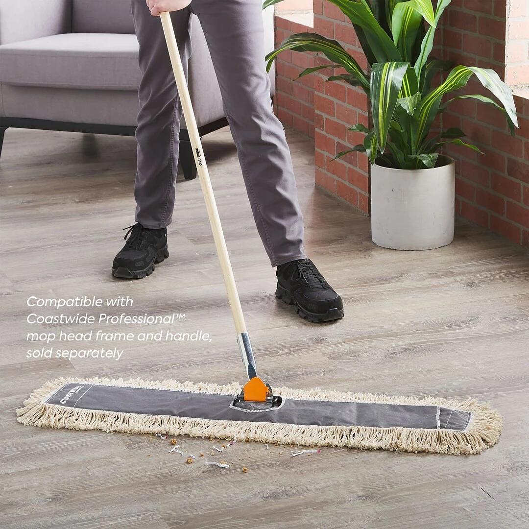 Coastwide Professional™ Cut-End Dust Mop Head, Cotton, 36" X 5", White (CW56754) - Image 5