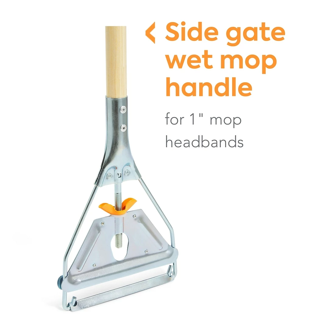 Coastwide Professional™60" Side Gate Wood Wet Mop Handle, Galvanized Metal Head (CW58007) 3 Coastwide Professional™60" Side Gate Wood Wet Mop Handle, Galvanized Metal Head (CW58007)