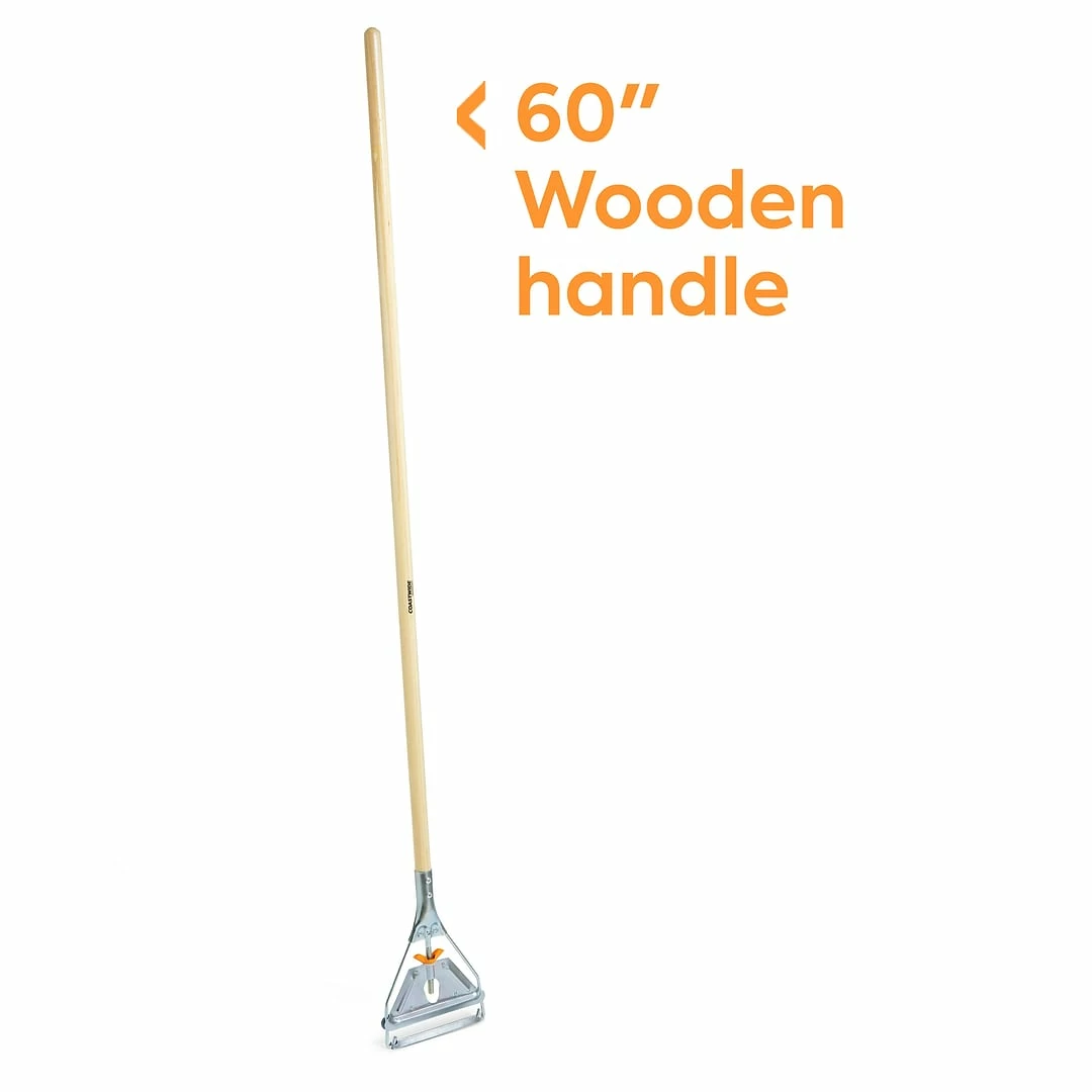 Coastwide Professional™60" Side Gate Wood Wet Mop Handle, Galvanized Metal Head (CW58007) 4 Coastwide Professional™60" Side Gate Wood Wet Mop Handle, Galvanized Metal Head (CW58007) - Image 2