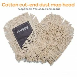 Coastwide Professional™ Economy Cut-End Dust Mop Head, Cotton, 24" X 5", White (CW56757)