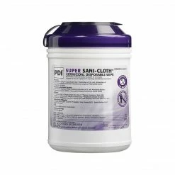 Sani PDI Super Sani-Cloth Large Fabric Wipers, White, 160 Wipers/Canister, 12 Canisters/Carton (Q55172)