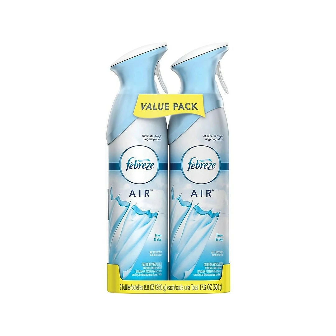Febreze Odor-Eliminating Air Freshener With Linen & Sky Scent, 2 Count, 8.8 Oz Each (97799) 3 Febreze Odor-Eliminating Air Freshener With Linen & Sky Scent, 2 Count, 8.8 Oz Each (97799)