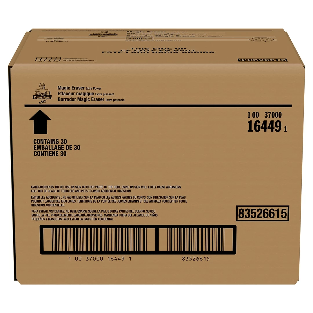 Mr. Clean Professional Magic Eraser Extra Power Disposable Cleaning Pads, 30/Carton (16449) 3 Mr. Clean Professional Magic Eraser Extra Power Disposable Cleaning Pads, 30/Carton (16449)