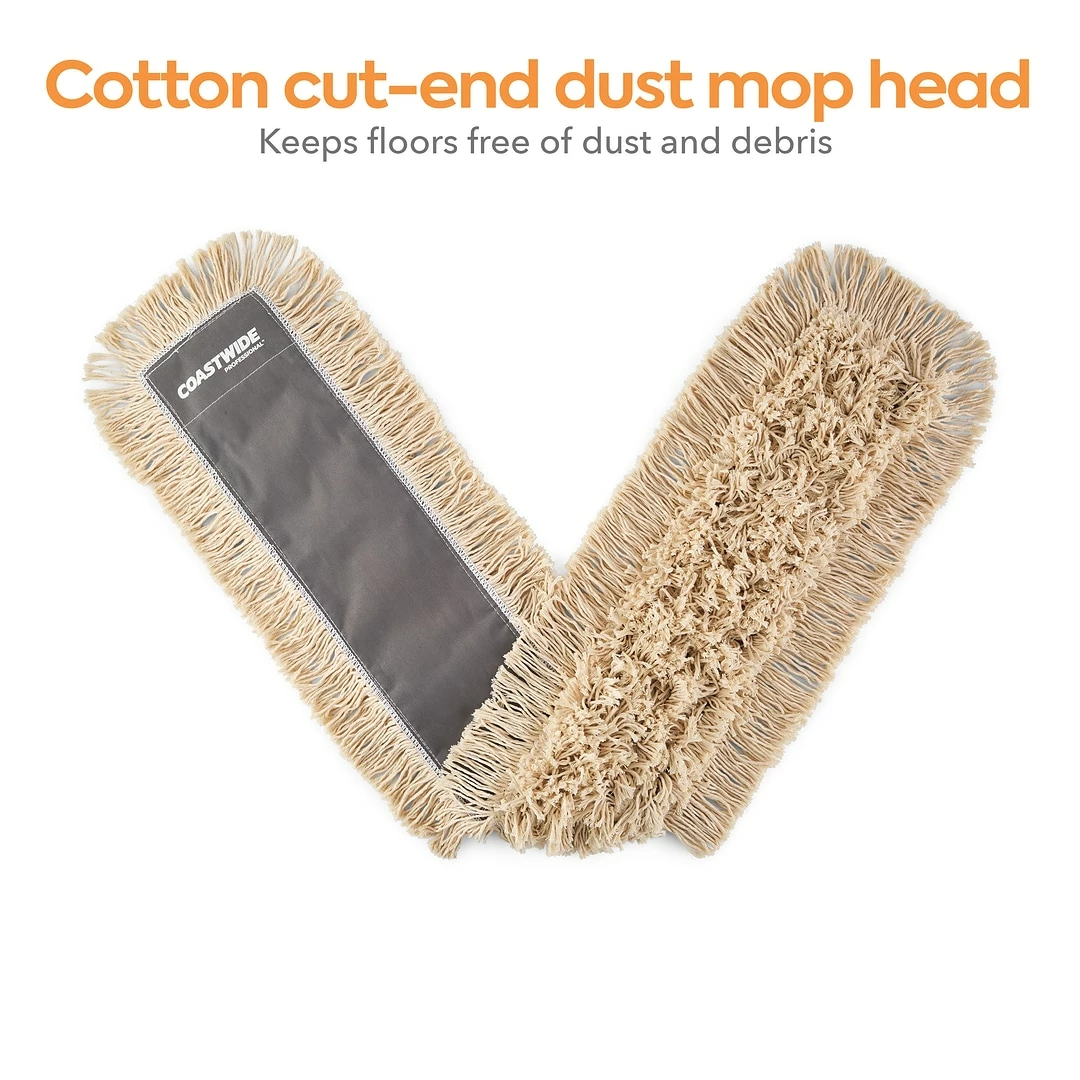 Coastwide Professional™ Cut-End Dust Mop Head, Cotton, 48" X 5", White (CW56755) 3 Coastwide Professional™ Cut-End Dust Mop Head, Cotton, 48" X 5", White (CW56755)