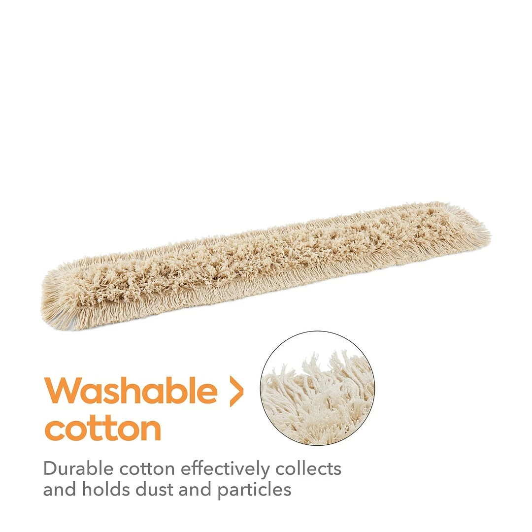 Coastwide Professional™ Cut-End Dust Mop Head, Cotton, 48" X 5", White (CW56755) 5 Coastwide Professional™ Cut-End Dust Mop Head, Cotton, 48" X 5", White (CW56755) - Image 3