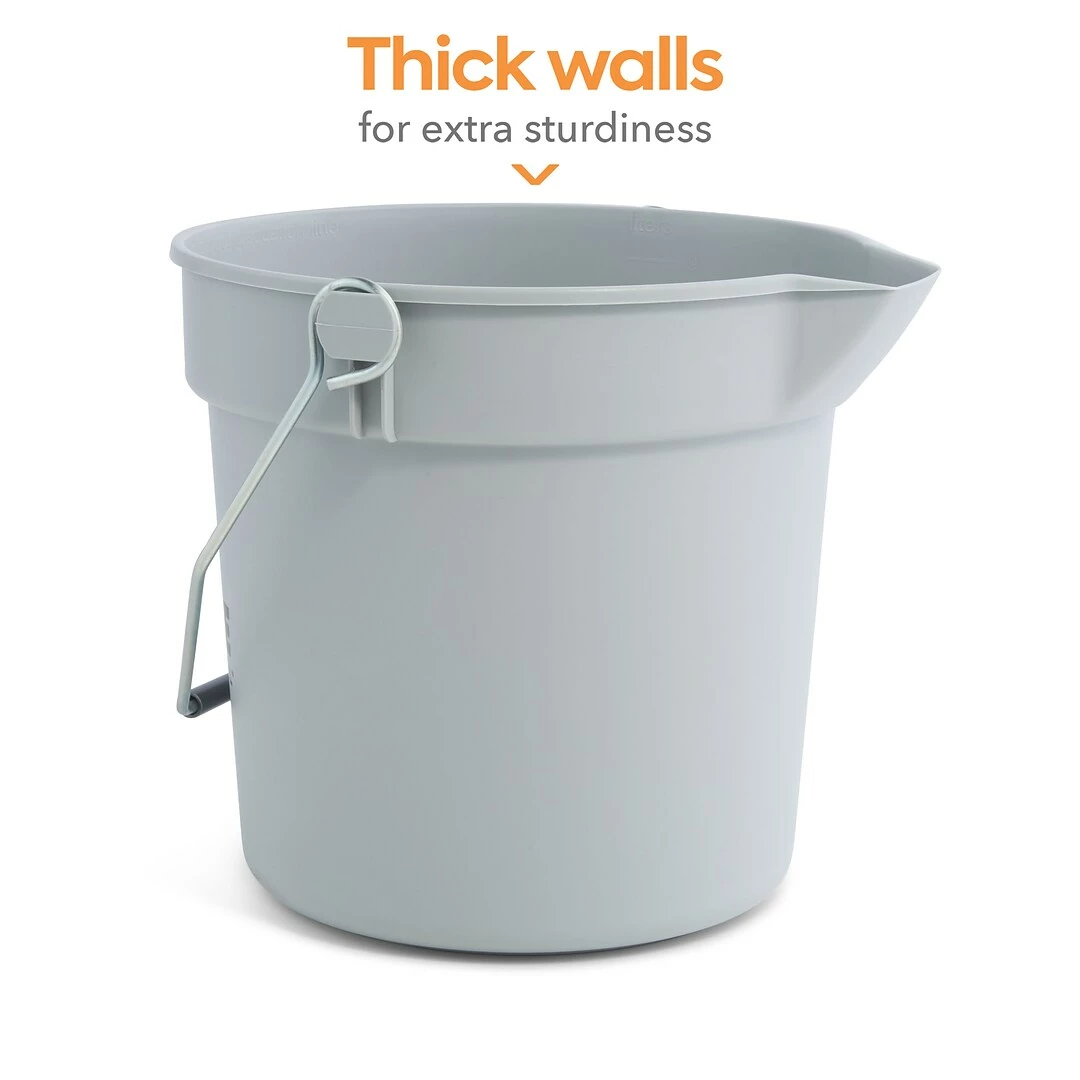 Coastwide Professional™ Plastic Bucket, 10 Qt., Gray (CW58017) 4 Coastwide Professional™ Plastic Bucket, 10 Qt., Gray (CW58017) - Image 2