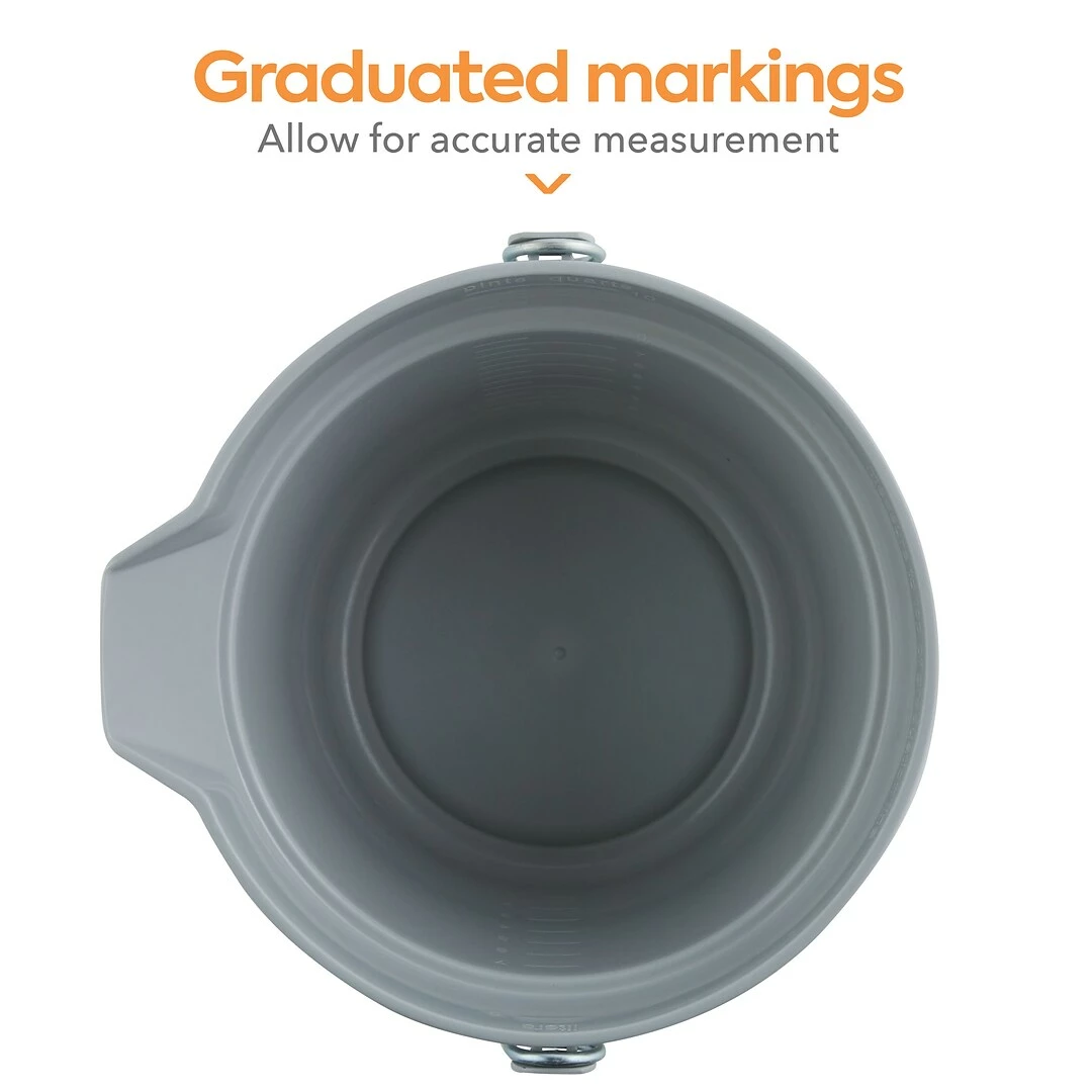 Coastwide Professional™ Plastic Bucket, 10 Qt., Gray (CW58017) 5 Coastwide Professional™ Plastic Bucket, 10 Qt., Gray (CW58017) - Image 3