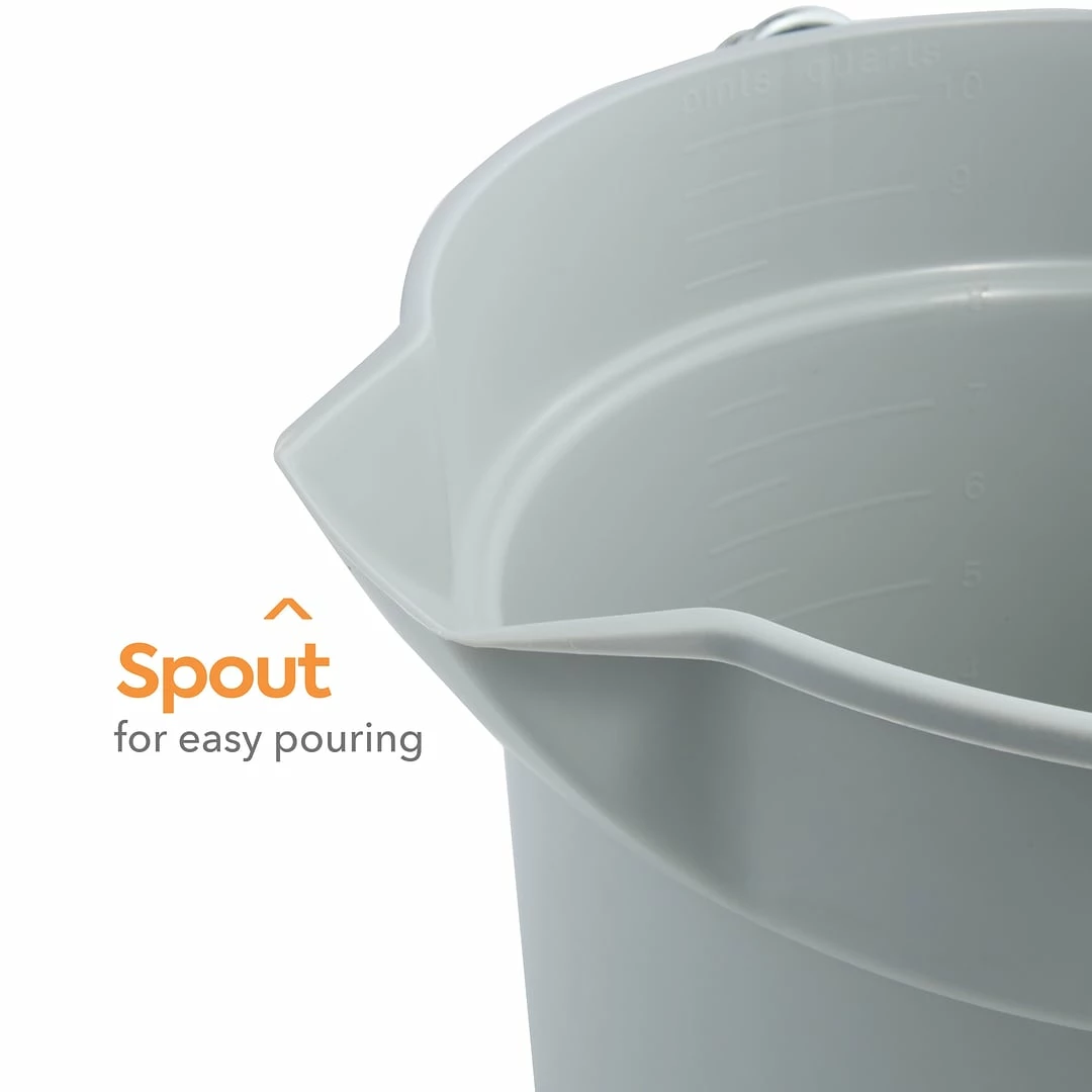 Coastwide Professional™ Plastic Bucket, 10 Qt., Gray (CW58017) 6 Coastwide Professional™ Plastic Bucket, 10 Qt., Gray (CW58017) - Image 4