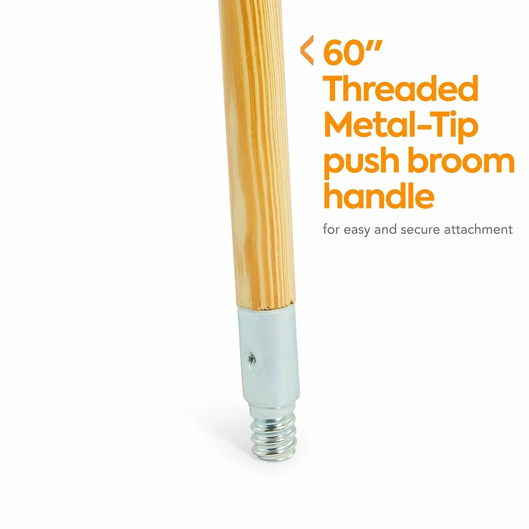 Coastwide Professional™ 60" Wood Push Broom Handle, Threaded Metal Tip (CW57741) 3 Coastwide Professional™ 60" Wood Push Broom Handle, Threaded Metal Tip (CW57741)