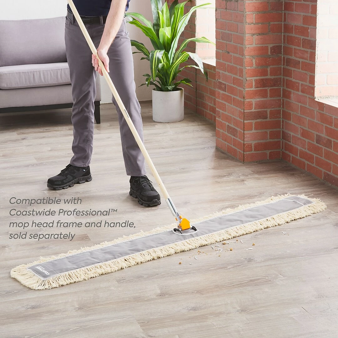 Coastwide Professional™ Cut-End Dust Mop Head, Cotton, 60" X 5", White (CW56756) 7 Coastwide Professional™ Cut-End Dust Mop Head, Cotton, 60" X 5", White (CW56756) - Image 5