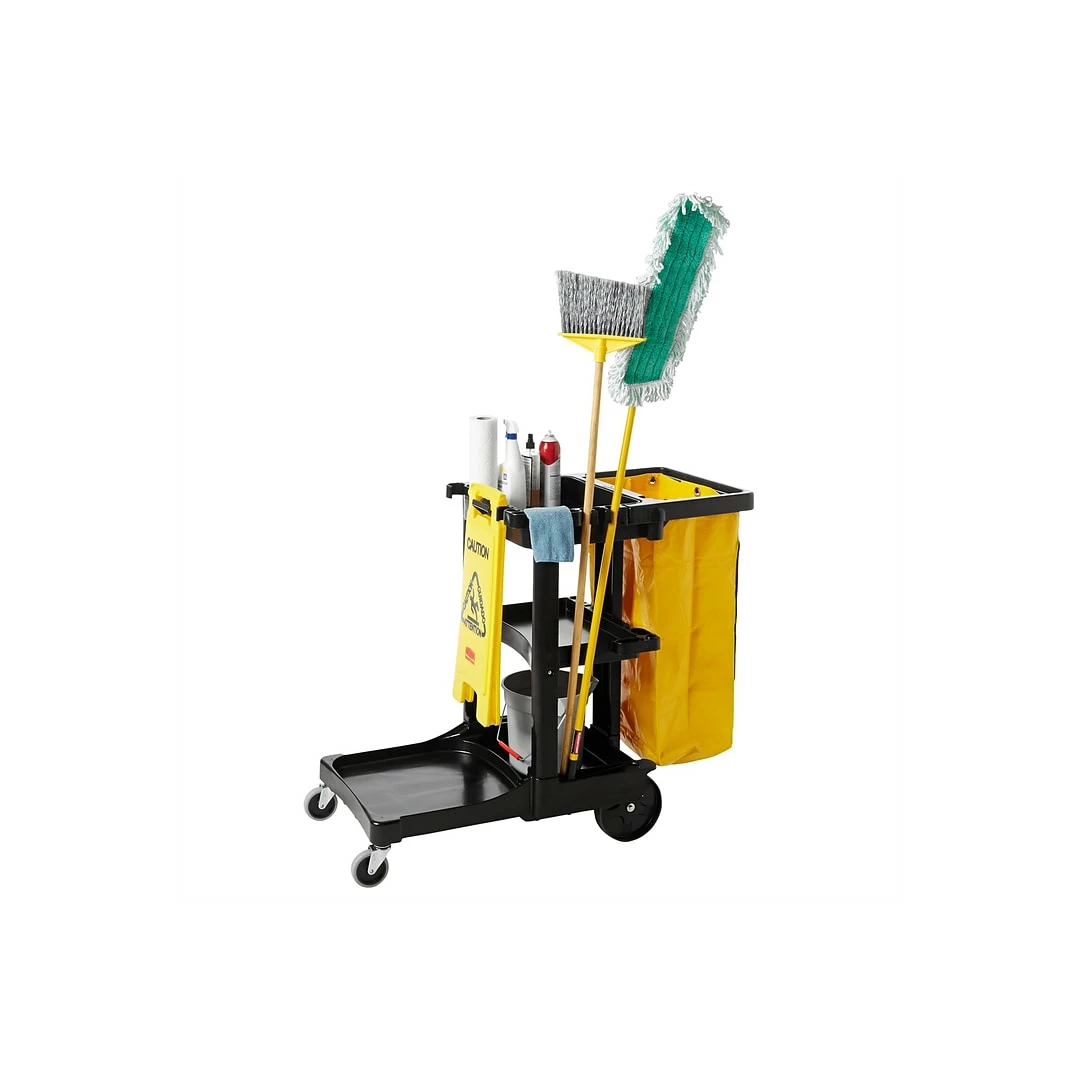 Rubbermaid Janitorial Cleaning Cart, Black Plastic (FG617388BLA) 7 Rubbermaid Janitorial Cleaning Cart, Black Plastic (FG617388BLA) - Image 5