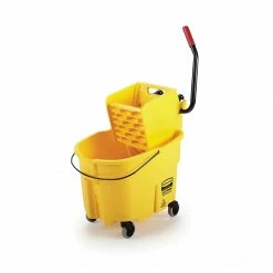 Rubbermaid WaveBrake® 2.0 Janitorial Side-Press Bucket And Wringer 35 Quart , Yellow (FG758088YEL)