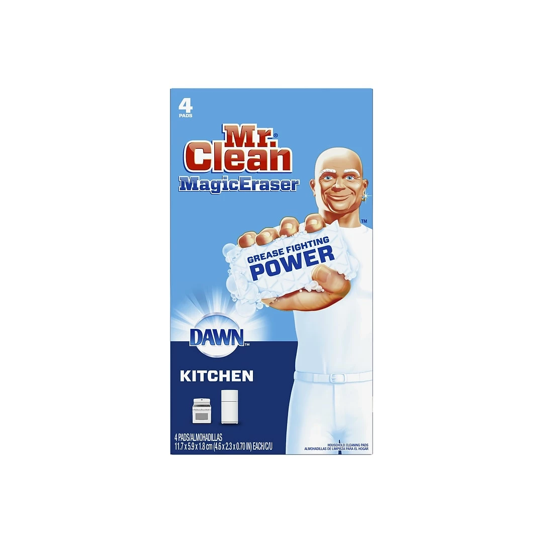 Mr. Clean Magic Eraser Kitchen White Scouring Pad, 4/Pack (51107) 3 Mr. Clean Magic Eraser Kitchen White Scouring Pad, 4/Pack (51107)