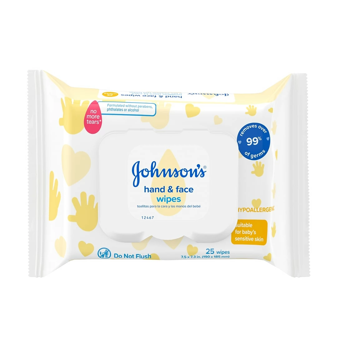 Johnson & Johnson Johnson’s Baby Hand & Face Wipes, 25 Count (2070216) 3 Johnson & Johnson Johnson’s Baby Hand & Face Wipes, 25 Count (2070216)