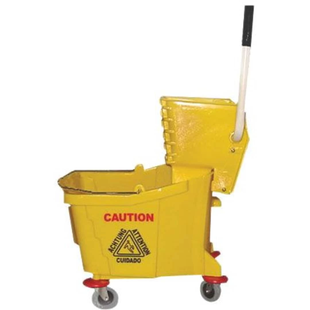 Magnolia Brush Magnolia Yellow Plastic Mop Bucket With Wringer, 35 Qt.