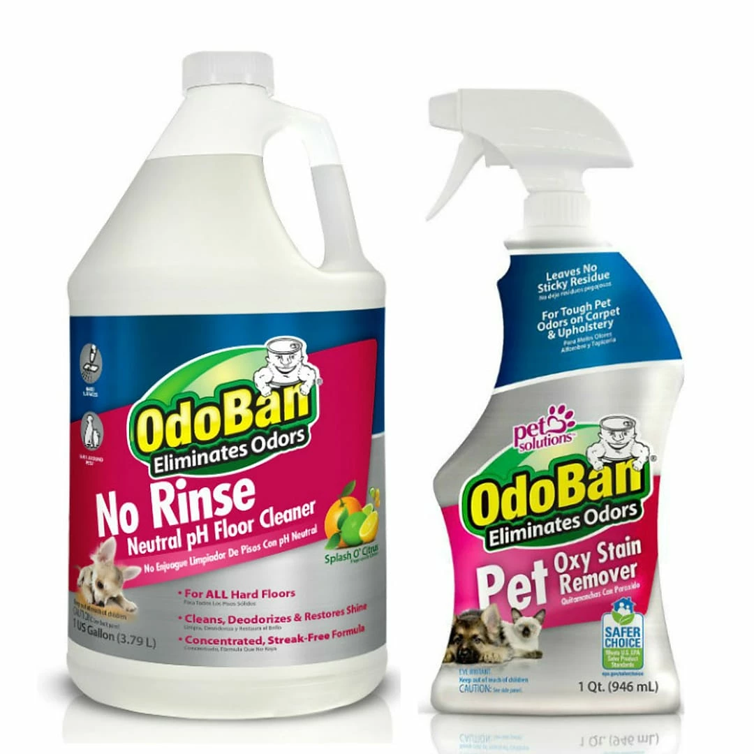 OdoBan Pet Solutions 32 Oz. Spray Oxy Stain Remover And 1 Gallon No Rinse Neutral PH Floor Cleaner (OBPTG-STP) 3 OdoBan Pet Solutions 32 Oz. Spray Oxy Stain Remover And 1 Gallon No Rinse Neutral PH Floor Cleaner (OBPTG-STP)