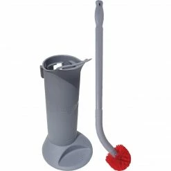 Unger Ergo Toilet Bowl Brush System With Holder, Gray, 26"