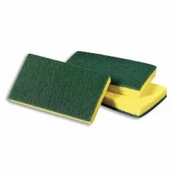 Scotch-Brite™ Medium Duty Scrub Sponge, Green/Yellow, 10/Pack (74CC)