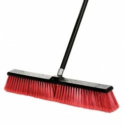 Alpine Industries 24" Red Smooth Surface Push Broom, (2-Pack)