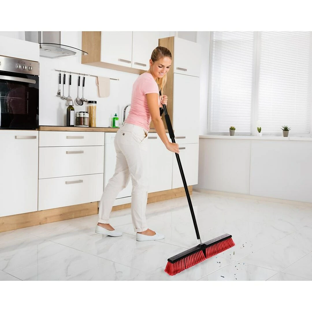 Alpine Industries 24" Red Smooth Surface Push Broom, (2-Pack) 8 Alpine Industries 24" Red Smooth Surface Push Broom, (2-Pack) - Image 6