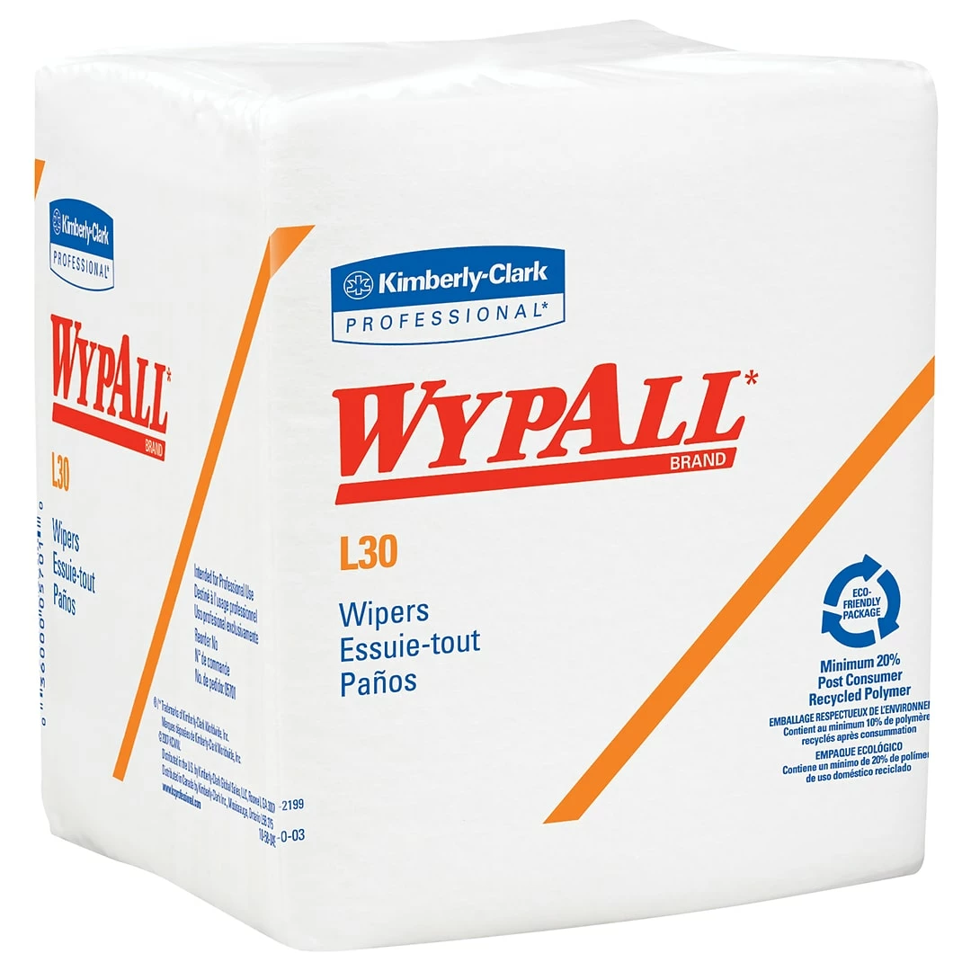 WypAll L30 Durable Fibers Wipers, White, 90 Sheets/Box, 12 Boxes/Carton (05812) 3 WypAll L30 Durable Fibers Wipers, White, 90 Sheets/Box, 12 Boxes/Carton (05812)