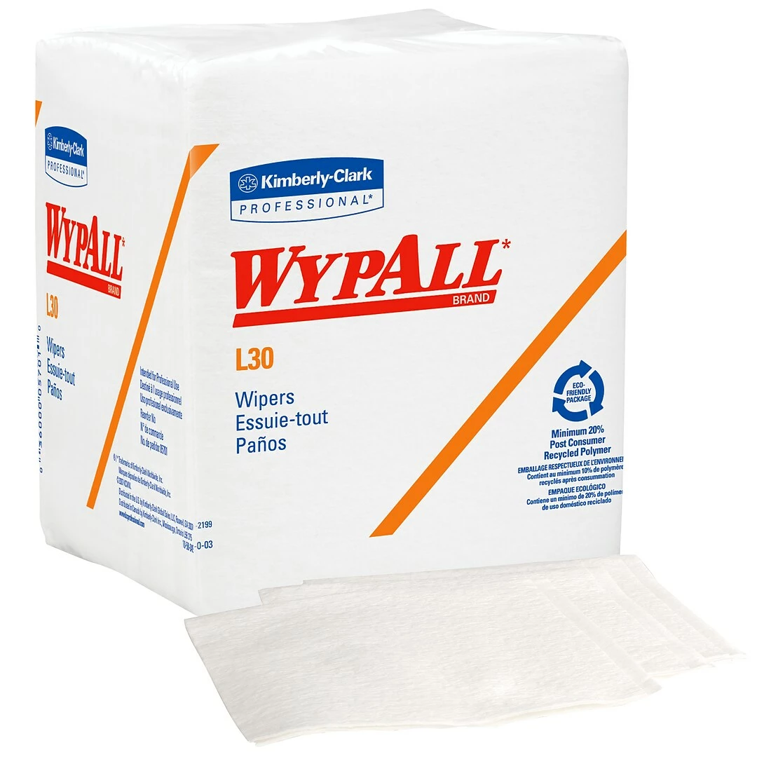 WypAll L30 Durable Fibers Wipers, White, 90 Sheets/Box, 12 Boxes/Carton (05812) 4 WypAll L30 Durable Fibers Wipers, White, 90 Sheets/Box, 12 Boxes/Carton (05812) - Image 2