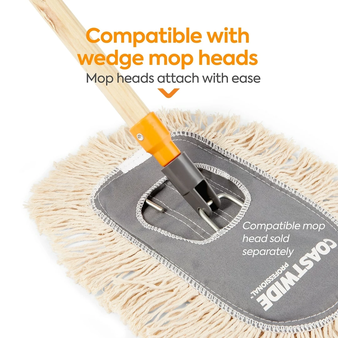 Coastwide Professional™ 53" Wedge Dust Mop Frame And Handle, Wood (CW56768) 5 Coastwide Professional™ 53" Wedge Dust Mop Frame And Handle, Wood (CW56768) - Image 3