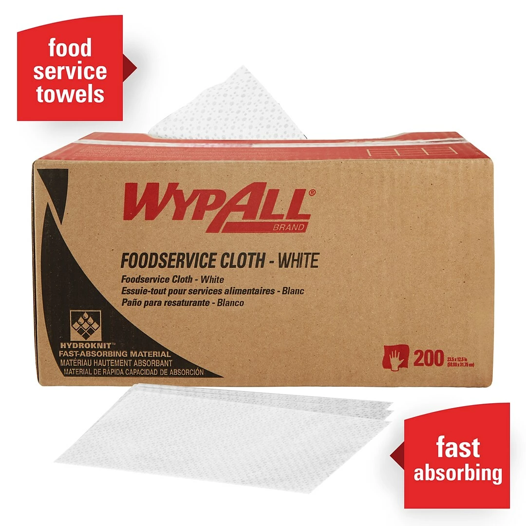 WypAll X50 Foodservice Wipers, 23-1/2 X 12-1/2", White, 200/Carton (06053) - Image 3