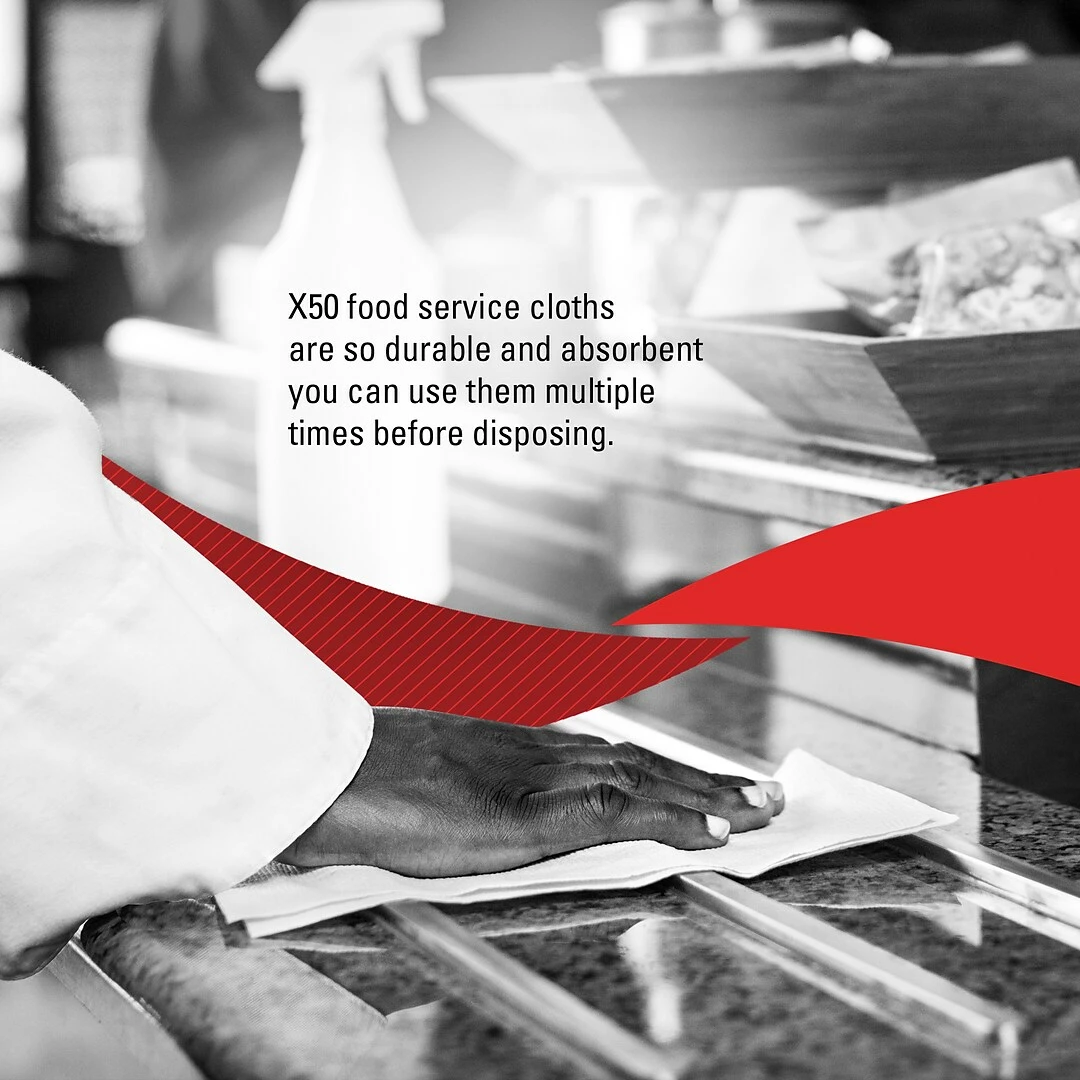 WypAll X50 Foodservice Wipers, 23-1/2 X 12-1/2", White, 200/Carton (06053) - Image 6