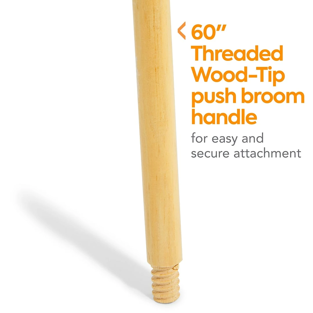 Coastwide Professional™ 60" Wood Push Broom Handle, Threaded Wood Tip (CW57740) 3 Coastwide Professional™ 60" Wood Push Broom Handle, Threaded Wood Tip (CW57740)