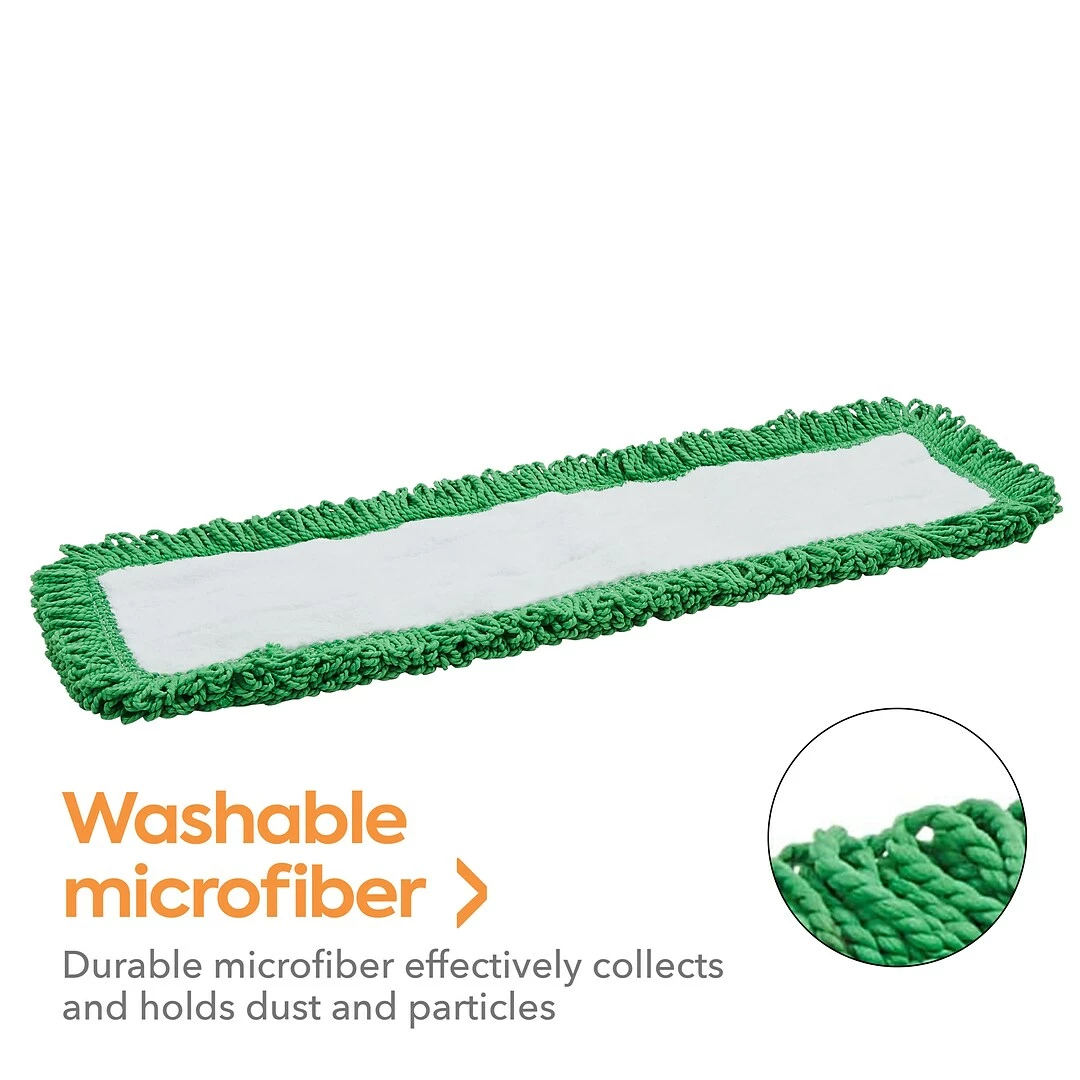 Coastwide Professional™ Looped-End Dust Mop Head, Microfiber, 24" X 5", Green (CW56770) 5 Coastwide Professional™ Looped-End Dust Mop Head, Microfiber, 24" X 5", Green (CW56770) - Image 3