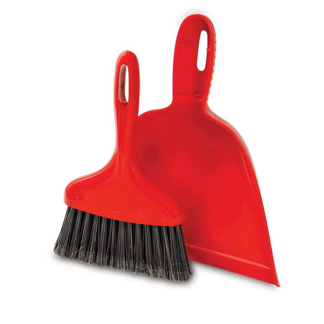 Libman Dust Pan With Whisk Broom, Polypropylene, 10" Pan, Red, Case Of 6, (0906) 3 Libman Dust Pan With Whisk Broom, Polypropylene, 10" Pan, Red, Case Of 6, (0906)