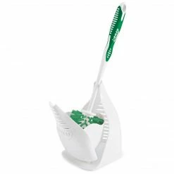 Libman Round Bowl Brush & Closed Caddy, Polypropylene, 14.5", Green & White, 4/CT