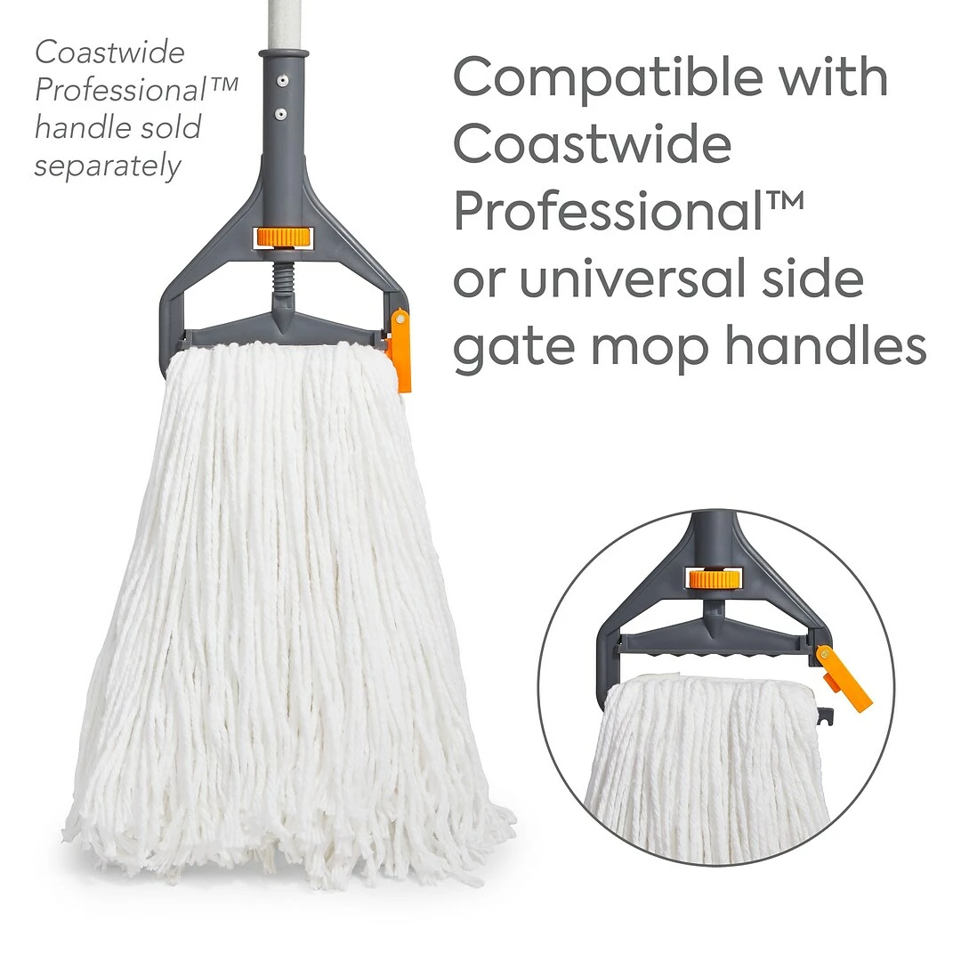 Coastwide Professional™ Cut-End Wet Mop Head, #24, Rayon, 1" Headband, White (CW57746) 5 Coastwide Professional™ Cut-End Wet Mop Head, #24, Rayon, 1" Headband, White (CW57746) - Image 3