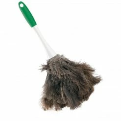 Libman Handheld Feather Duster, Polypropylene & Sanoprene, 13", Green & White, 6/CT (0239)