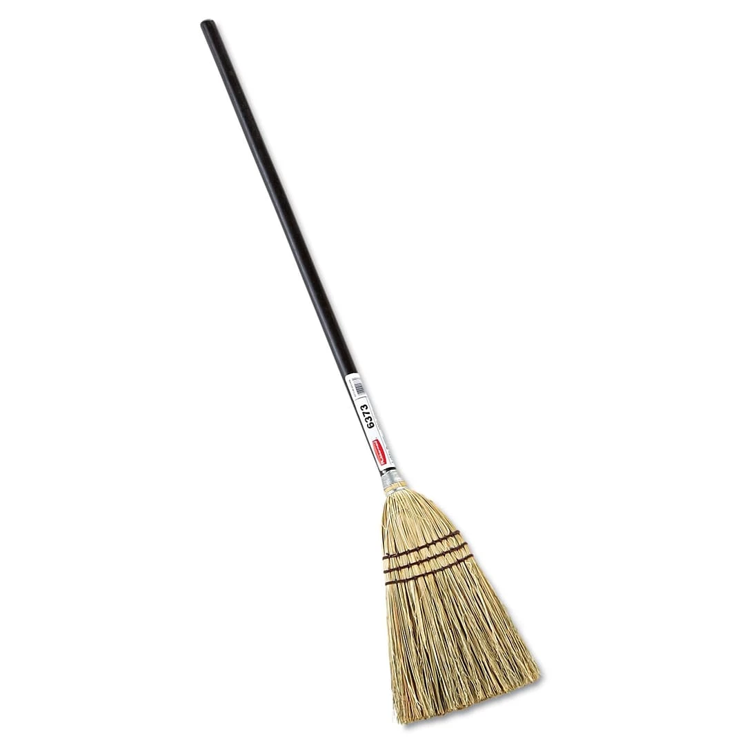 Rubbermaid Commercial Lobby Corn Fill Broom 38" Handle Brown 3 Rubbermaid Commercial Lobby Corn Fill Broom 38" Handle Brown