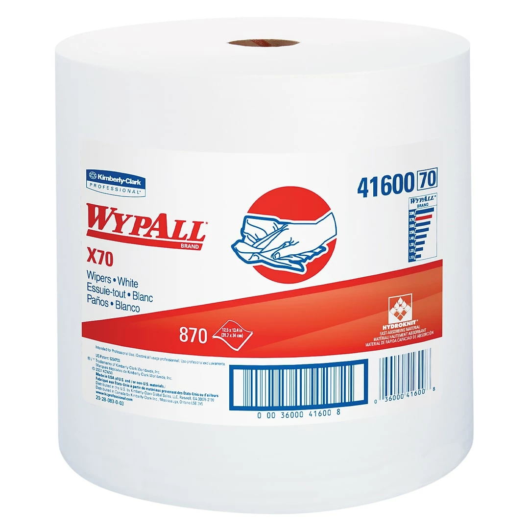 WypAll X70 HYDROKNIT Wipers, White, 870/Carton (41600) 3 WypAll X70 HYDROKNIT Wipers, White, 870/Carton (41600)