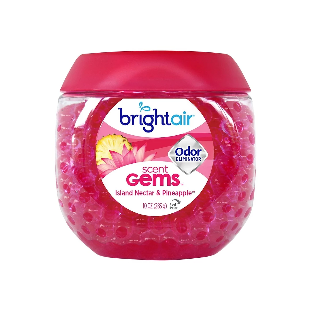 Bright Air Scent Gems Solid Air Freshener, Island Nectar And Pineapple, 10 Oz. (900229) 3 Bright Air Scent Gems Solid Air Freshener, Island Nectar And Pineapple, 10 Oz. (900229)