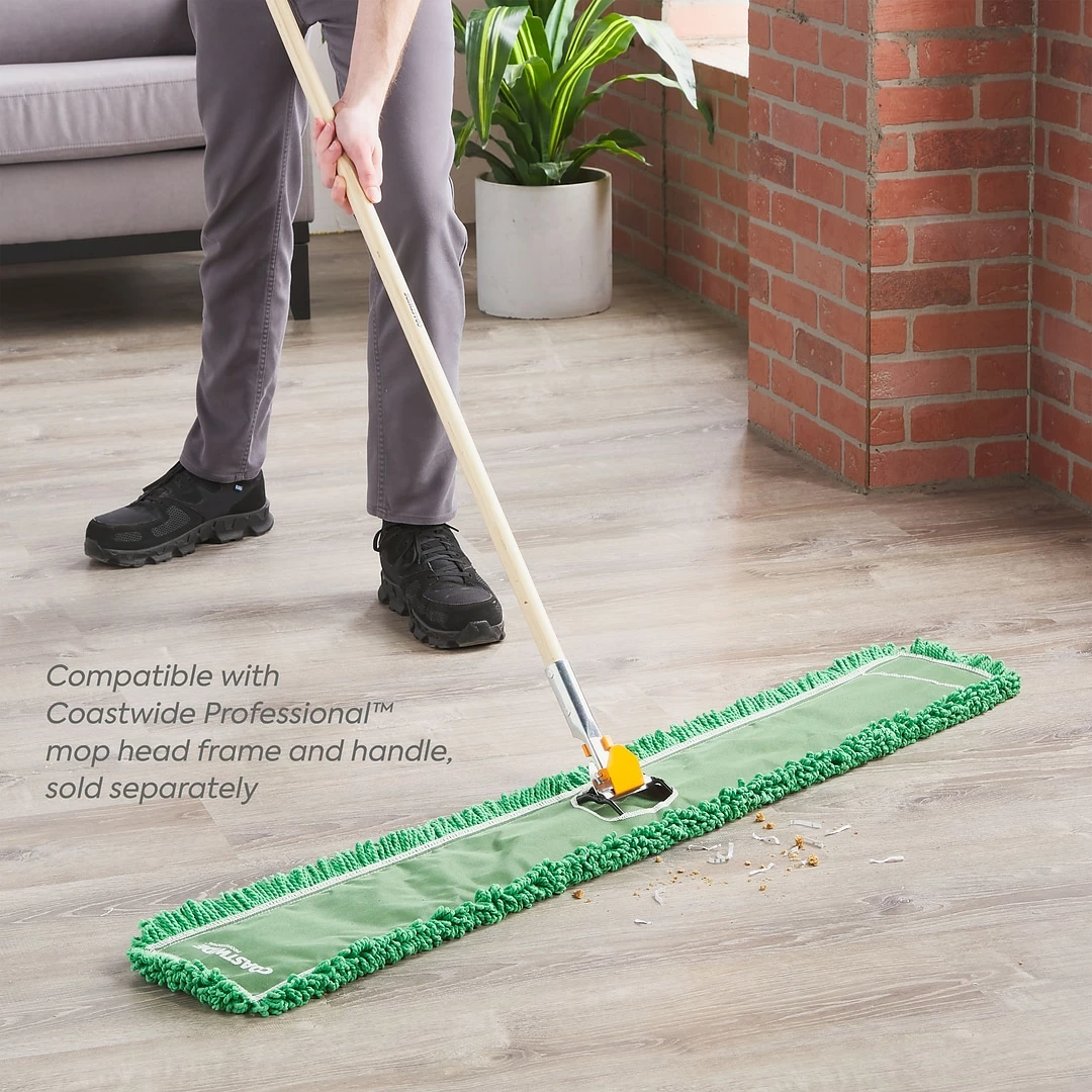 Coastwide Professional™ Looped-End Dust Mop Head, Microfiber, 48" X 5", Green (CW56772) 7 Coastwide Professional™ Looped-End Dust Mop Head, Microfiber, 48" X 5", Green (CW56772) - Image 5