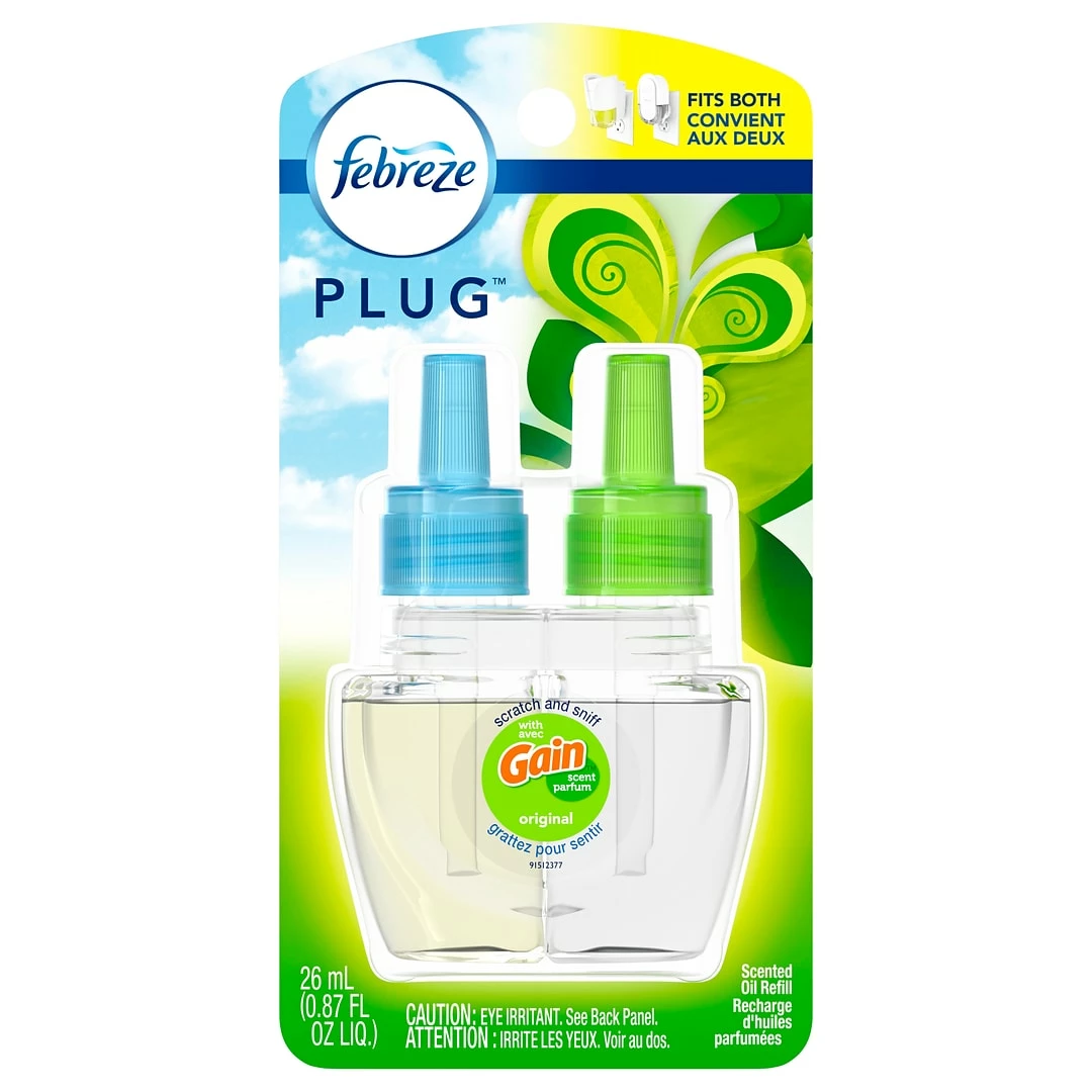 Febreze Plug Air Freshener Scented Oil Refill, Gain Scent, 0.87 Oz. (74903)