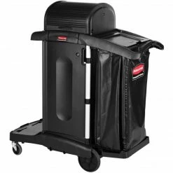 Rubbermaid® Executive High Security Janitorial Cleaning Cart, 53 1/2"H X 22"W X 48 1/4"L, Black