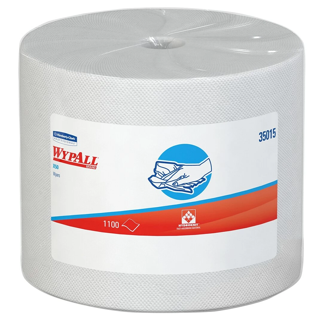 WypAll X50 Polyester Wipers, White, 1100 Sheets/Carton (35015) 3 WypAll X50 Polyester Wipers, White, 1100 Sheets/Carton (35015)