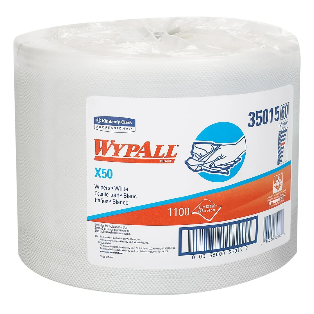 WypAll X50 Polyester Wipers, White, 1100 Sheets/Carton (35015) 6 WypAll X50 Polyester Wipers, White, 1100 Sheets/Carton (35015) - Image 4