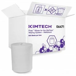 Kimtech WetTask Polypropylene Wipers, White, 90/Roll, 6 Rolls/Carton (06471)