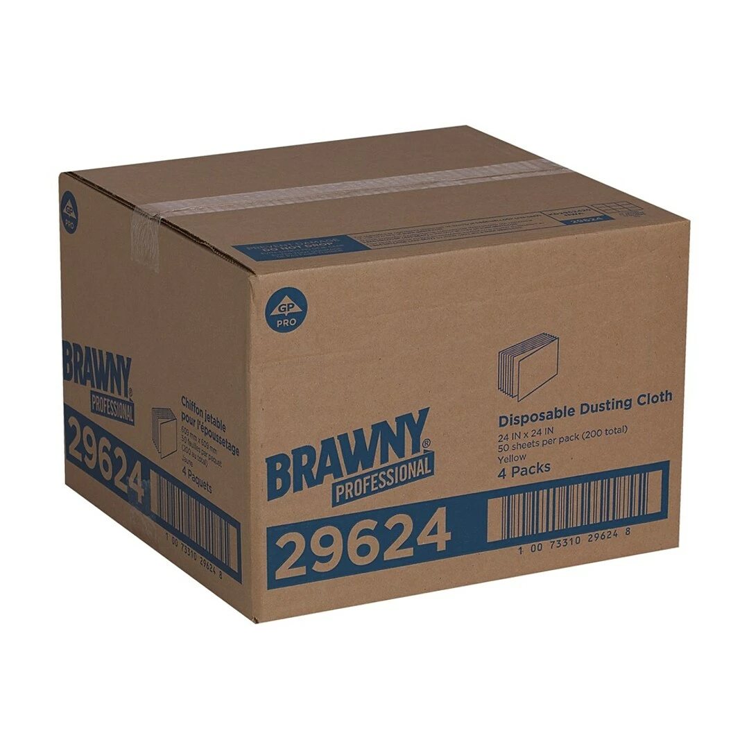 GP PRO Brawny® Professional Disposable Dusting Cloth, 24” X 24”, Yellow, 200/BX (29624) 4 GP PRO Brawny® Professional Disposable Dusting Cloth, 24” X 24”, Yellow, 200/BX (29624) - Image 2