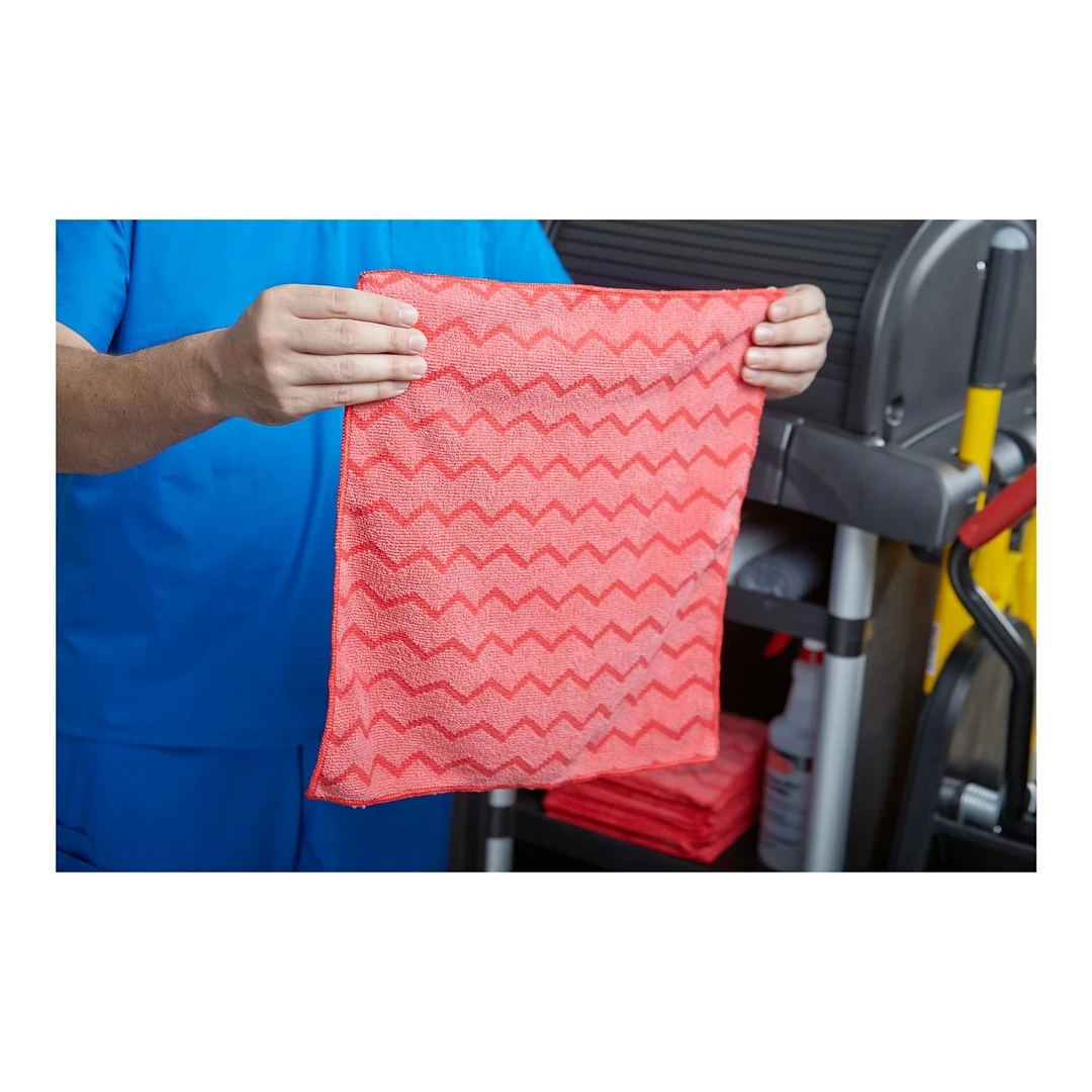 Rubbermaid HYGEN Microfiber Rags, Red, 12/Carton (FGQ62000RD00) 6 Rubbermaid HYGEN Microfiber Rags, Red, 12/Carton (FGQ62000RD00) - Image 4